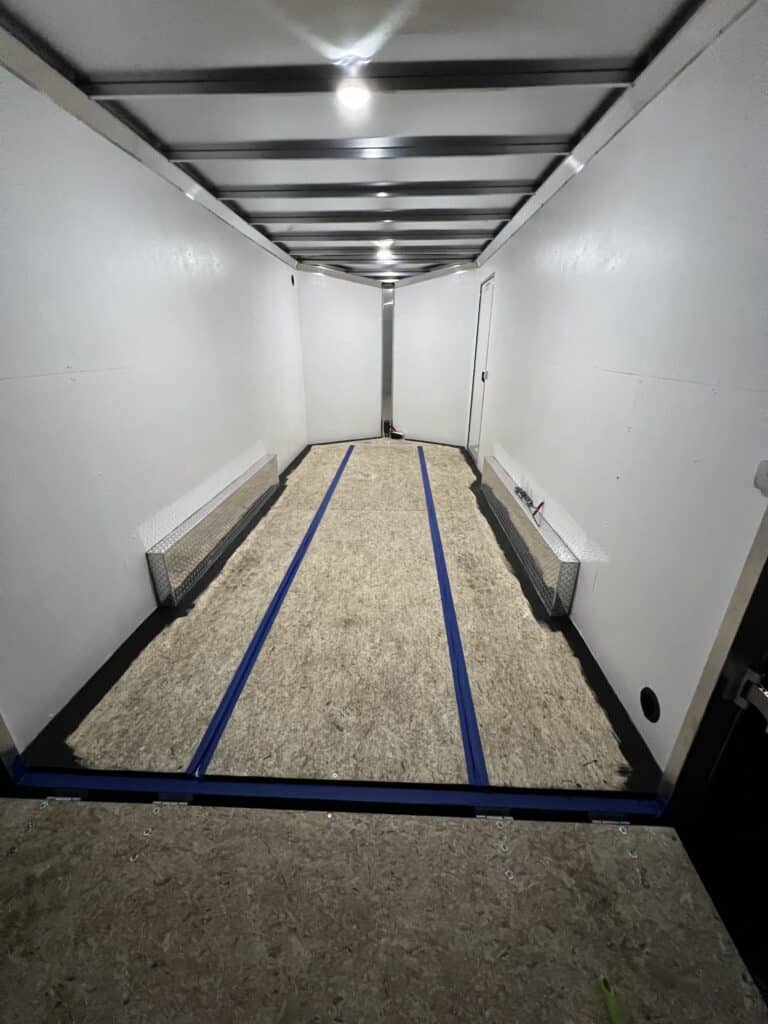 Dirt bike trailer with the floor being painted black
