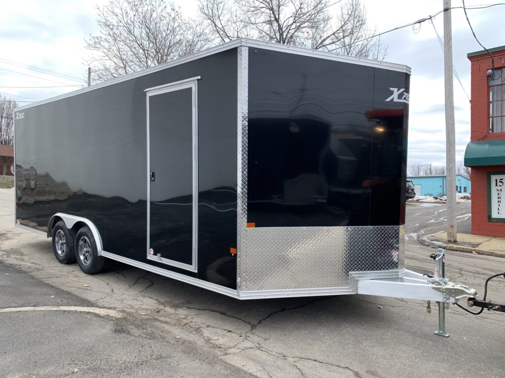 large black enclosed dirt bike trailer