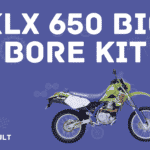 klx 650 big bore kit hp in white letters on blue background with picture of klx 650 dirt bike