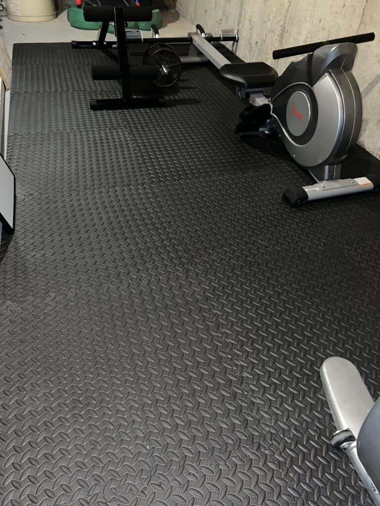 Black rubber flooring for home gym