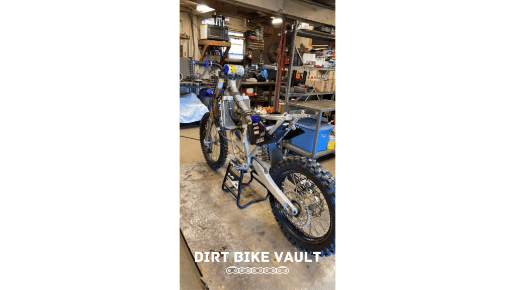 YZ250 dirt bike with engine removed