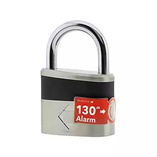 Anti-Theft Loud 130db Alarm Lock, Weather-Proof, Heavy Duty (10mm)