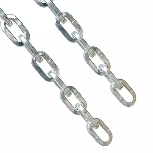 Heavy Duty Security Chain (3.9ft x 5/16"), Cut Proof Hardened Steel Anti-Theft Chain Links for Dirt Bikes, Trailers, and More