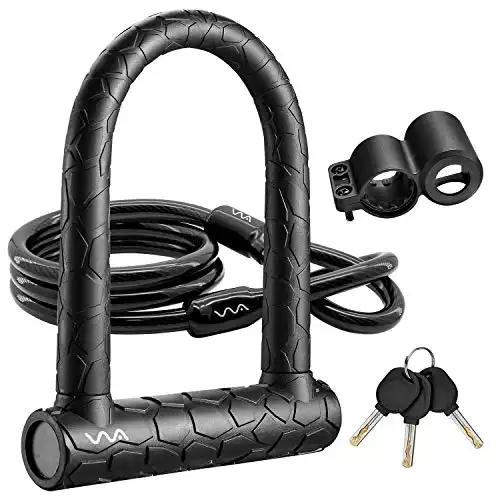 20mm Heavy-Duty U Lock w/ 4ft Length Security Cable