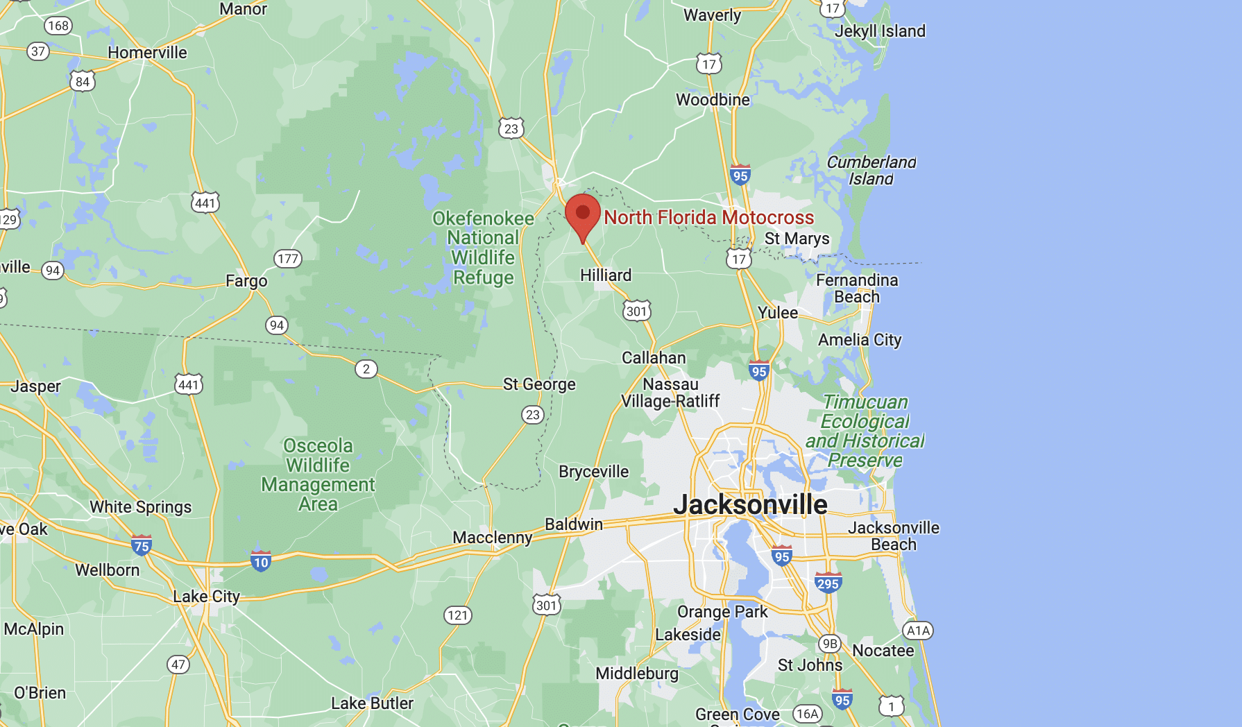 North Florida Motocross map
