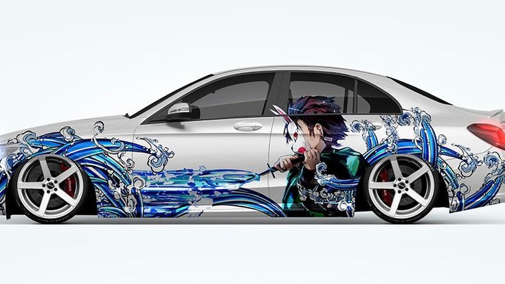 Vehicle with Stunning Demon Slayer Car Wraps and Decals